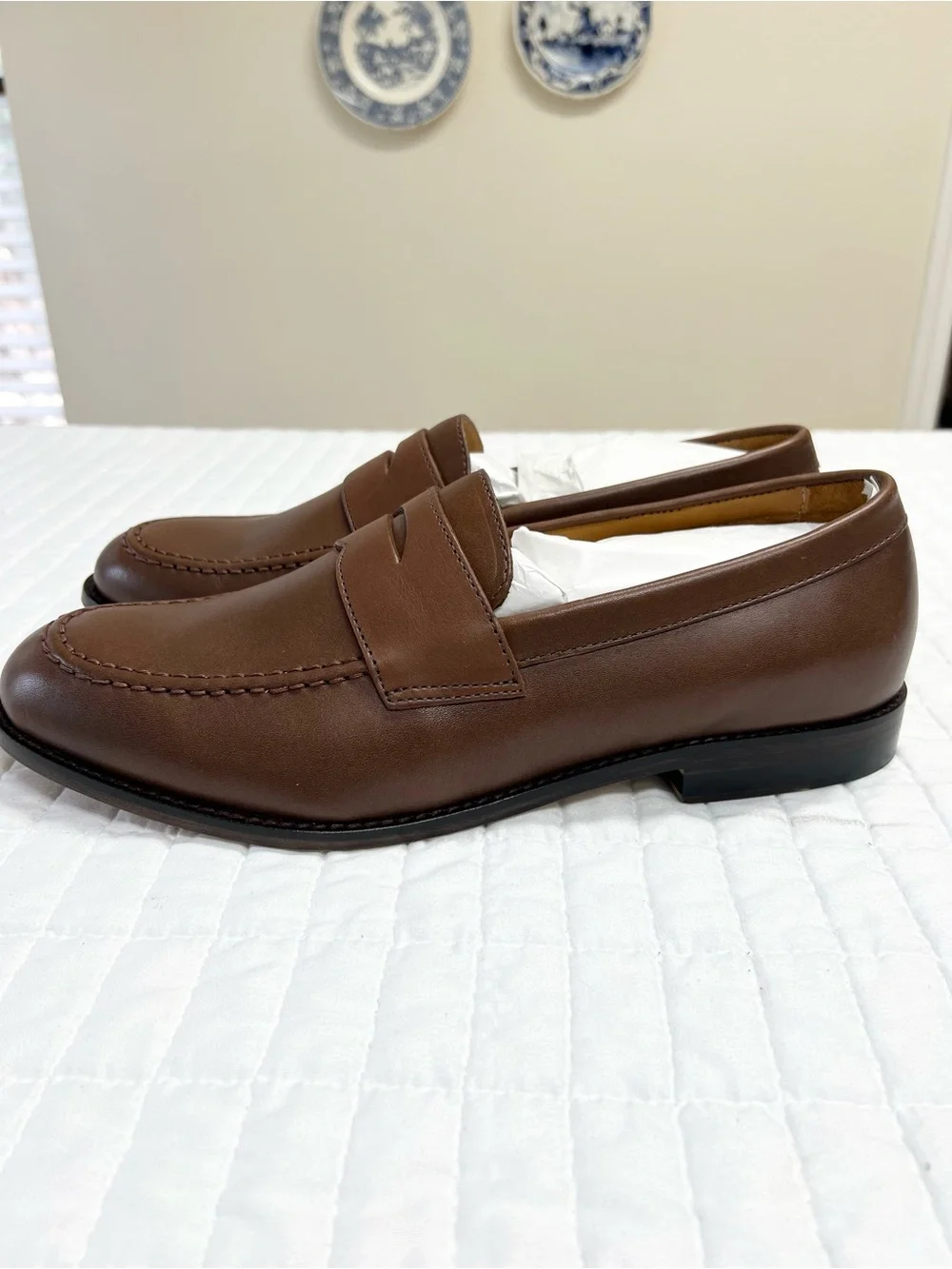 J. Crew Factory Men’s Classic Penny Loafers in Burnished Brown Size 13
